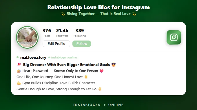Relationship Love Bios for Instagram